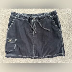 Women’s large black skirt with white detailed thread. By Natalie and me.